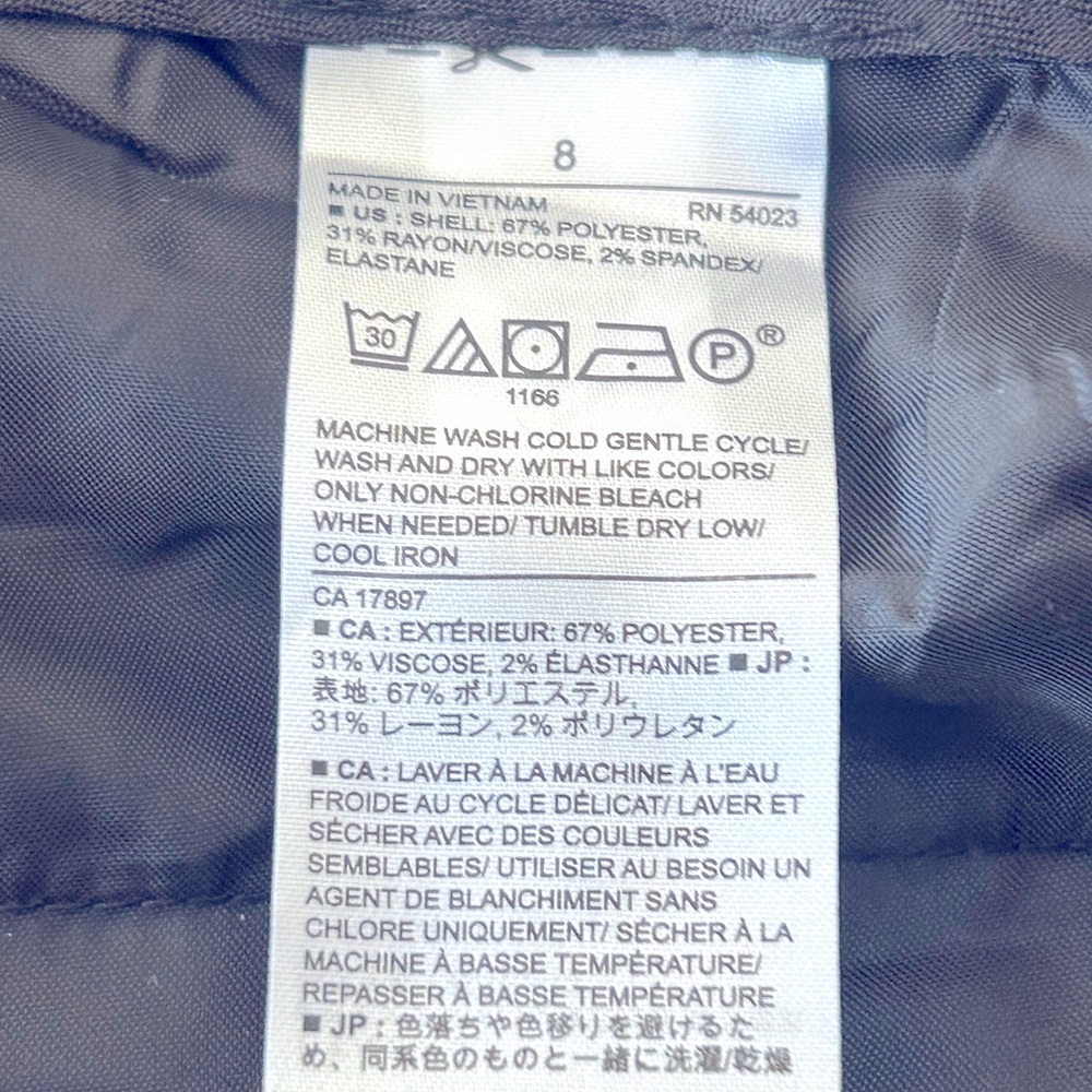 NWT Banana Republic Logan Mid Rise In Blue Gray Windowpane Trouser Size 8 - Picture 10 of 12